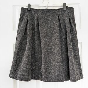 Lands End Black Marled Pleated Skirt, 10petite